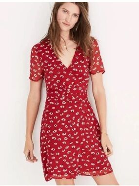 Madewell Red Floral Mini Dress